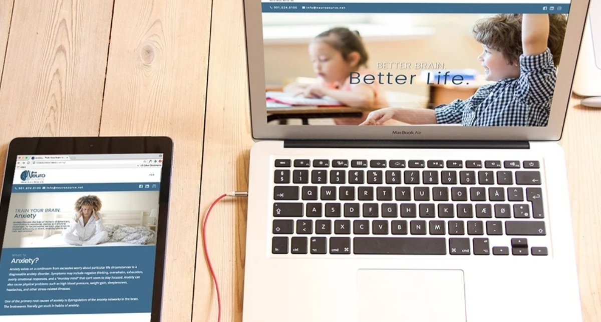 neurosource website on laptop and tablet screens
