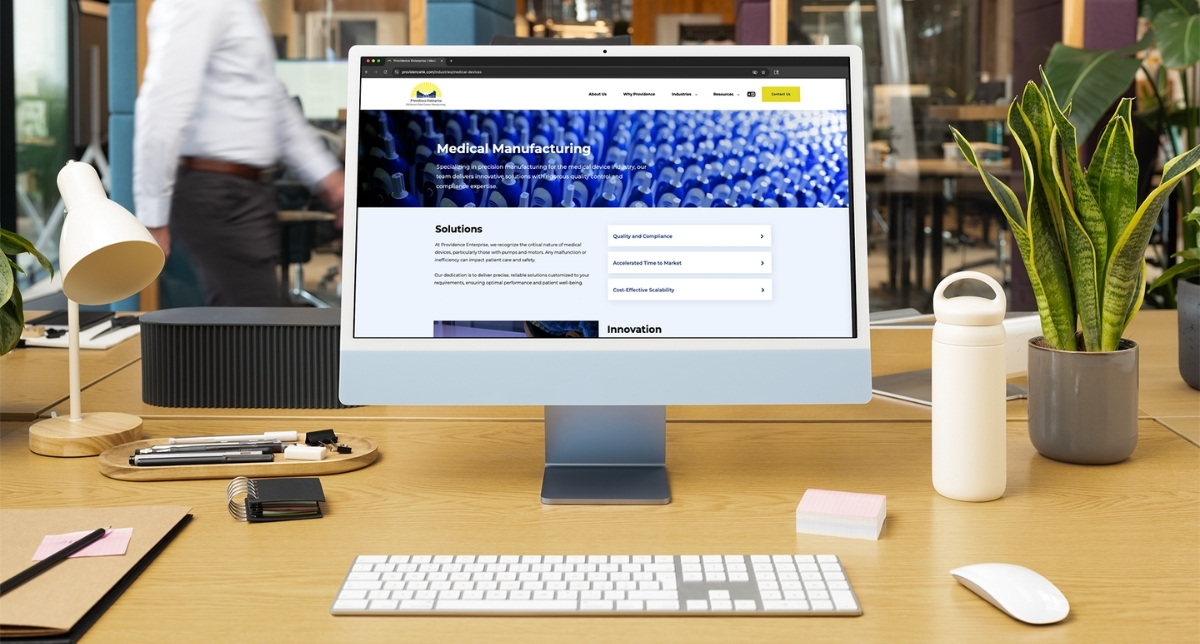 Providence enterprise website on apple desktop screen